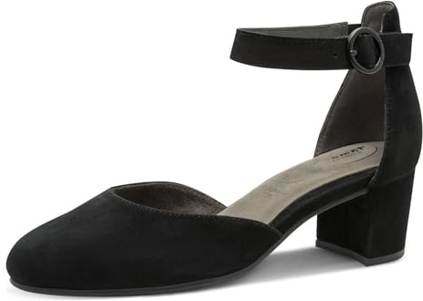 TAMARIS Comfort damrem i läder eleganta pumps, svart mocka, 39 EU, Svart mocka, 39 EU
