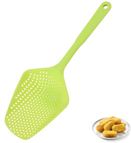 Cucchiaio colino, paletta colino, schiumarola per pasta, schiumarola in plastica, mestolo, scola e servi, lavabile in lavastoviglie
