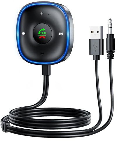 SONRU Adaptateur Bluetooth 5,3 Voiture, Brancher et Utiliser, Réduction Bruit&Micro Intégré, Recepteur Bluetooth Jack 3,5mm avec câble RCA, Hi-FI Intégré pour Stéréo/Haut-Parleurs/Écouteurs Filaires