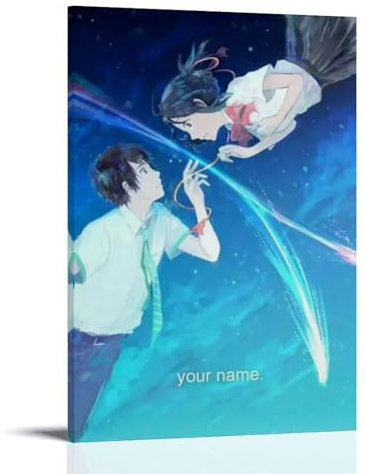 ZCHLATGDE Your Name Kimi No Na Wa Póster Pintura Decorativa Lienzo Arte de Pared Salón Póster Dormitorio Pintura, Arte de Pared Impresión de Imagen Moderna Decoración de Habitación Familiar 24 x 36