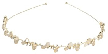 Wisebom 1 Stück Braut Haarreif Hellgold Elegantes Haarband mit Strass für Hochzeit, Kommunion, Konfirmation, Geburtstag, Jubiläum, Valentinstag, Goldene Hochzeit