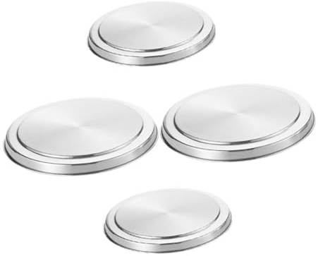 jojofuny Couvercles Ronds De Brûleur En Acier Inoxydable, Lot De 4 Pièces, Protection Pour Plaque De Cuisson Électrique Et Cuisinière à Gaz, Entretien Facile, Accessoire La Cuisine Polyvalent