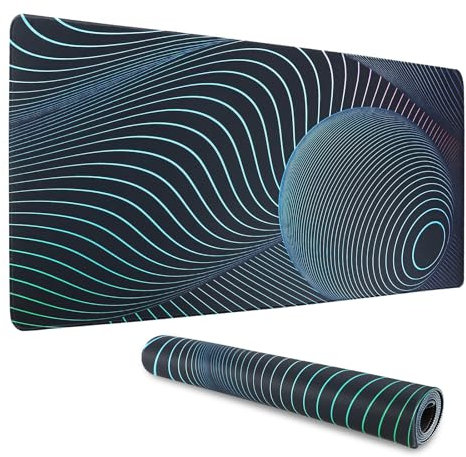 Lvjkes Alfombrilla ratón XXL, 900x400mm Alfombrilla Gaming, Alfombrilla ratón con Borde Cosido, Base de Goma Antideslizante, Mejorar la precisión y la Velocidad, Adecuado para Juegos y Oficina (B)