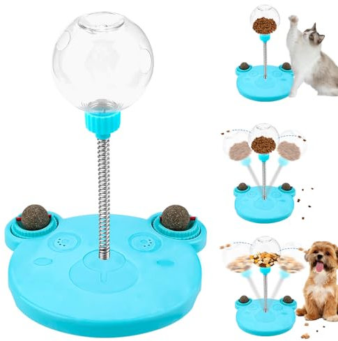 Pipihome Wackelndes Hunde Katzen Leckerli Spielzeug mit Futterball, Interaktives Katzenspielzeug Intelligenzspielzeug, Interaktiver Spielball für Kleine Hunde, Katzen Futterautomat Spielzeug