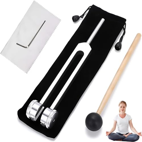Juego de 3 diapasones de 128 Hz, diapasón de precisión de 128 Hz, con martillo de silicona, herramienta de reparación y paño de limpieza, frecuencia de 128 Hz. El instrumento de curación