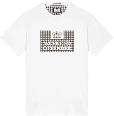 Weekend Offender Shevchenko S/S T-Shirt - White/Mid House Check, Weiß/Mid House Check, S