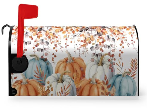 Dacawin Copertura extra magnetica per cassetta delle lettere autunnale di grandi dimensioni, 65,5 x 53 cm, raccolto foglia d'acero cassetta delle lettere avvolgente decorazione per giardino cortile