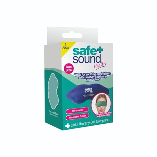 Safe & Sound Cold Eye Compress Mask | Reusable | Washable Cover | Gel Compress