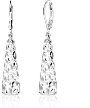 14K Vergoldet Französisch Ohrhake Ohrringe Hängend Lang Ohrhänger für Damen | Hypoallergen Silber 925 Ohrringe Hängend Lange Wassertropfen Ohrhänger Baumelnde Boho Hammer Anhängerohrringe Damen Frauen