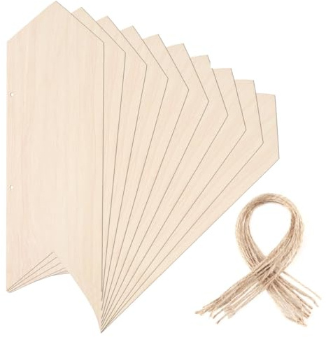 10 x Flecha Madera para Colgar,30 x10 cm Cartel de Madera Flechas
