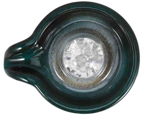 Homoyoyo Fontaine Décorative Cascade Intérieure pour Jardin, Sortie d'eau Céramique Peacock Green Boule Cristal, Accessoire De Circulation d'eau pour Décoration Paysagère Extérieure