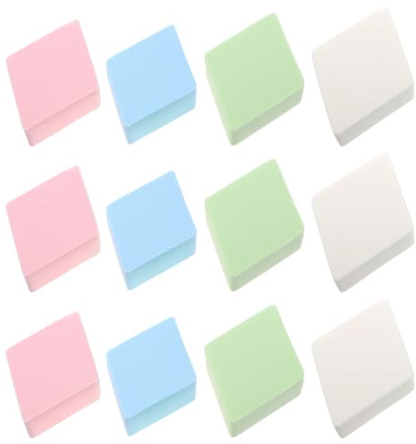 LALADEFIEE Set 12 Pezzi Cuscini per Cipria Romboidali in Poliuretano, Accessori Make Up Multifunzionali per Uso Asciutto e Bagnato, per Salone e Casa