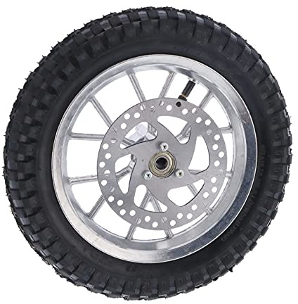 Ausla Gummi-Front-Reifen-Dirt-Fahrrad-Vorderrad 12,5 X 2,75 Zoll mit Anti-Skid-Design und Verdickter Innenrohr für 2 Strich Mini Dirt Bike (B (Silber))