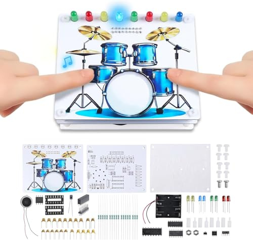 Soldering Practice Kit,DIY Drum Soldering Learning Project | Touch Sensor, Sound & LED Lights,STEM Electronics Kit, Present for Students, Music Lovers, STEM Education, School Use