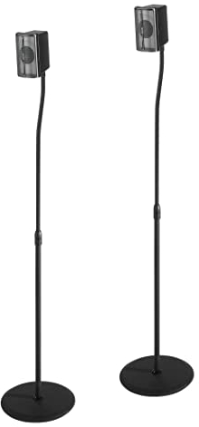 Hama 49594 Lautsprecher-Ständer Starr Boden-/Deckenabstand (max.): 12.3 cm Schwarz 1 Paar