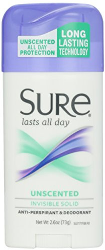 Sure Deodorant Invisible Solid, Unscented - 2.6 oz