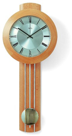 AMS F5132/18 Funk Pendeluhr, Holz, Mehrfarbig, 73 x 31 x 18 cm