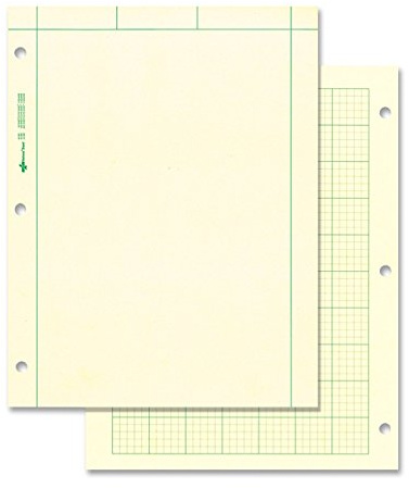 National Computation Pad, 5 x 5 Quad Ruling and Unruled, 8.5 x 11, 200 Sheets (42389), Green