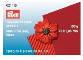 Prym 021116 Stecknadeln, 0,85 x 26mm, schwarz