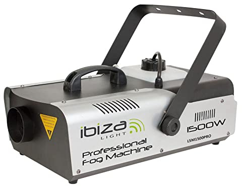 Ibiza - LSM1500PRO - Macchina della nebbia professionale da 1500W programmabile con DMX e telecomando - Nero