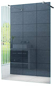Freistehende 10 mm Duschabtrennung Düsseldorf 110 x 200 cm Klarglas/Walk-In Duschtrennwand Duschwand Dusche