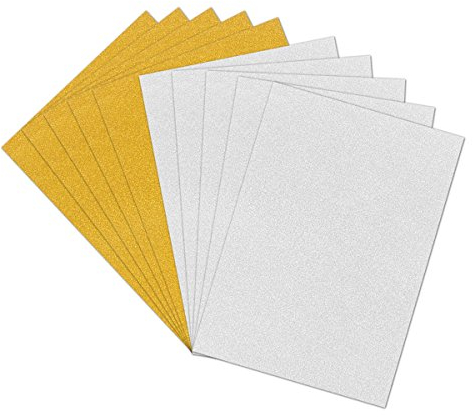 rosenice 10 Blätter Glitter Bastelpapier Bunte Tonpapier für DIY Scrapbooking Handwerk (Golden und Silber)
