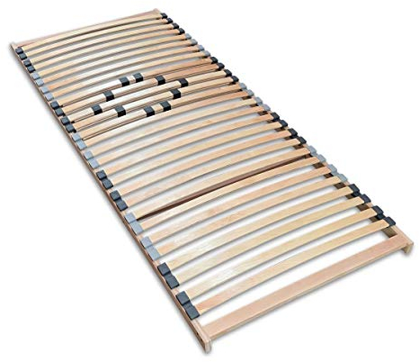 Coemo XXL Lattenrost 120x200 Big Size extra stabil bis 200 kg belastbar, mit Härtegradeinstellung, 28 elastische Leisten, für alle Matratzentypen, durchgehende Seitenholme, DIY Selbstmontage