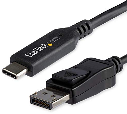 StarTech 1m USB-C auf DisplayPort 1.4 Kabel, 8K 60Hz, HDR (CDP2DP141MB) | HBR3, DSC, 5K 60Hz, Thunderbolt 3 kompatibel, HDCP 2.2, EMI-Abschirmung, Einrastender DP Stecker