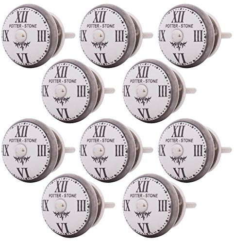 Knober Möbelknöpfe Café Latte Cream Keramik Porzellan Vintage Landhausstil Shabby-Chic 40mm Knauf Türgriff (VIN02 X 10)