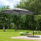 Harrier Parasol Déporté de Jardin avec Manivelle – Parasol Lumineux 300cm pour Jardin et Terrasse | Protection Solaire UV30+ – Choix de 4 Couleurs (Stand, G)