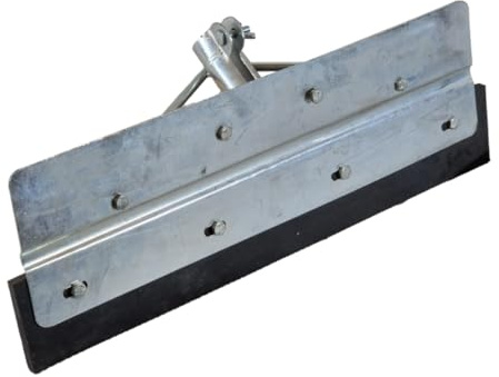 Doblit Yard Scraper / Slury Pusher Heavy Duty Reinforced Metal Floor Squeegee with Rubber Blade - Ideal for Slurry , Manure , Muck , Mud , Snow - (Straight, 14 Inch)
