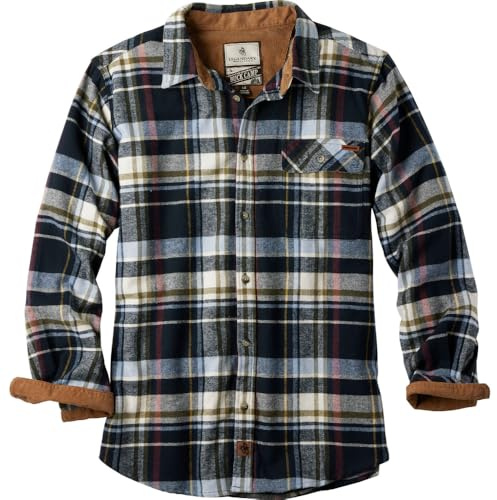 Legendary Whitetails Buck Camp Flannels Långärmad Herr, Midnattsvatten pläd, L