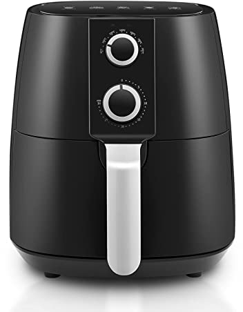 TUKAILAI 3.8L Air Fryer Rapid Air Circulation 1450w For Home Use Dual Knob Control With 30 Min Timer, 200℃ Adjustable Temperature Control, Healthy Free/Low Oil Cooking, Dishwasher Safe Frying Basket