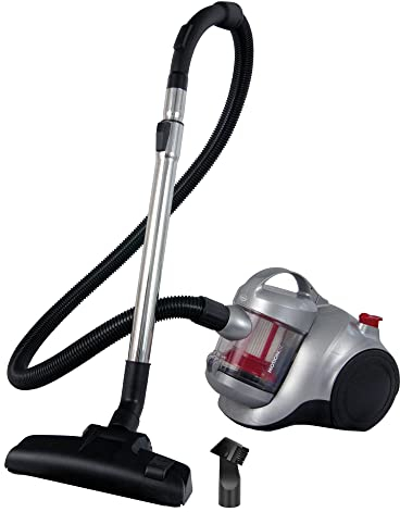 Ewbank EW3115 MOTIONLITE Bagless Cylinder Vacuum Cleaner, Washable HEPA Filter(H10), 1.5 Litre, 700W, Lightweight, Hose 1.5m, Hose: 1.5m, Telescopic Metal Tube, Silver/Red