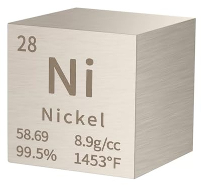 1inch Wolfram Würfel Element Metall Dichte Würfel 99.95% Reinheit Lehrwerkzeug, Geschenke für Studenten Lehrer Wissenschaft Chemie Liebhaber, Material Hobby Sammlung, Labor Experimente (Nickel)