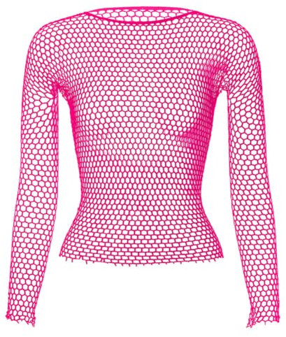 JPXJGT Hombre de Manga Larga Transparente de Rejilla de Malla Camisetas Musculosas (Color:Pink,Size:One Size)