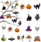 12 Stück Halloween Grabstein Baum Ornaments,Halloween Hängende Dekorationen Tree Hanging Baum Papier Anhänger mit Kürbis Grabsteine Hängeornamente Horror-Hängeanhänger für Halloween Party Favors
