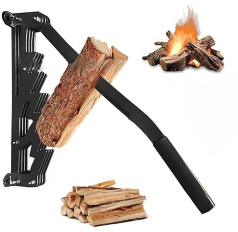 RIEONA Wall Mounted Kindling Splitter, Detachable Powerful Wall Mounted Log Splitter, Portable Manual Firewood Log Splitter for Indoor Outdoor