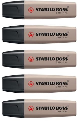 STABILO Boss Original NatureColors Textmarker – Taupegrau, 5 Stück