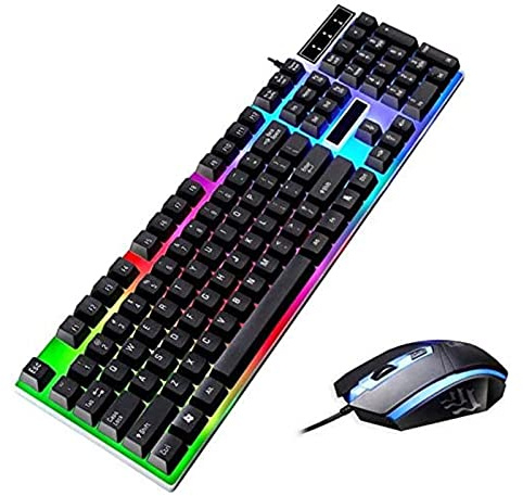 LED Backlit USB Ergonomic Gaming Mechanical Keyboard Gamer Mouse Sets Wired Keyboard and Mouse Combo Set