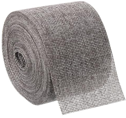 sourcing map 10 Meter 6 cm Jute-Burlap-Band mit Draht Rustikales Band Grau | Natürliches, Für DIY-Basteln Geschenkverpackung Wohnkultur Kranz