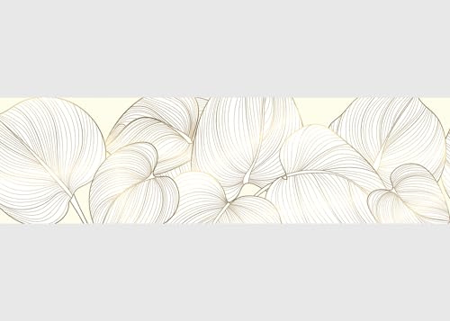 AG Design Selbstklebende Bordüre Goldene Blätter, AWB 8296 | Wasserfest Dekoration für Wände, Möbel, Tapeten, Wandverkleidungen und Türen, Folie, Mehrfarbig | Breite 500 cm x Höhe 13.8 cm