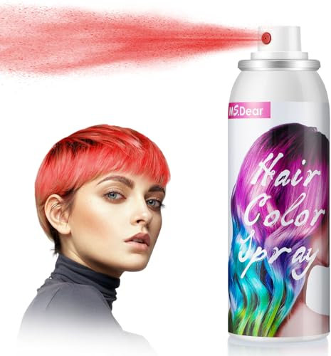 Spray De Color Para El Cabello Rojo, Laca Temporal Para El Cabello Coloreada, Spray De Tinte Capilar Lavable De Una Sola Vez Para Fiestas De Disfraces Cosplay Halloween, Tinte Rápido -100ml