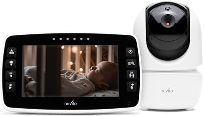 Nuvita 3045 Videovoice - Drahtloses 360°-Video-Babyphone mit Ferngesteuerter Richtungskamera, SMART VOX, Nachtsicht und Schlafliedern