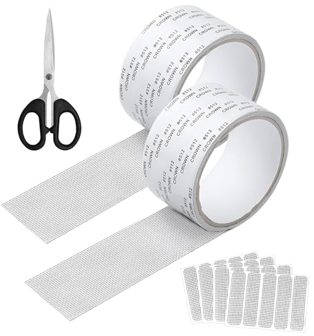TOKIISHE Fliegengitter Reparatur Set, Reparaturband für Moskitonetze, Stark haftender Insektenschutz Fliegengitter Fenster Reparatur Klebeband für Tür Loch Von Ausbesserung - Grau