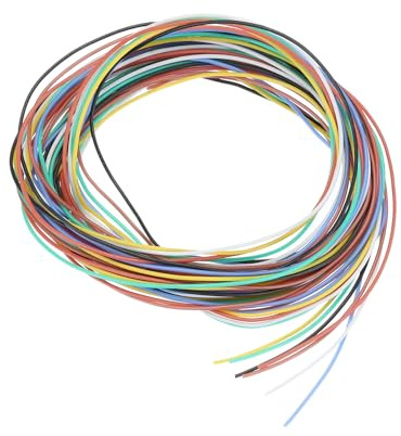 QUARKZMAN Calibro 30 Filo di Collegamento in PVC 3,0m/10 Piedi 30AWG Bobina Filo Elettrico Flessibile Ul1007 Trefoli Rame Stagnato 7 Colori, 0,08cm Dia per Collegamenti Interni Aeromodelli