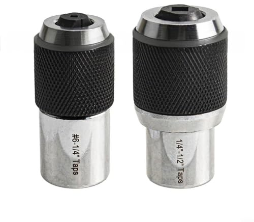 FACAIIO 2pc Adjustable Tap Socket Set, For Small Workshops, Adjustable Tap Wrench Set with Small M3-M6 / #6-1/4 and Large1/4-1/2