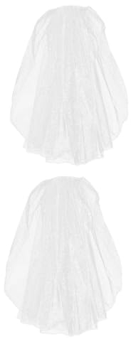 DEARMAMY 2St Braut kurzer Schleier Hochzeitskleider für die Braut kurze brautkleider Perlendekor wedding hair accessories bridal veil braut kopfschmuck Braut Haarkamm Schleier Gittergewebe