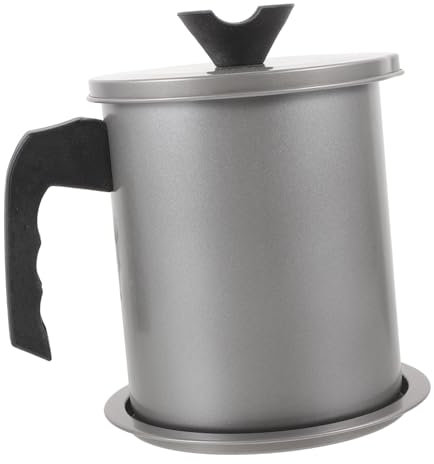 LABRIMP Edelstahl Ölfilterkanne Mit Feinem Sieb Wiederverwendbare Öllagerung Für Küche Und Restaurant Rostfrei Mit Deckel Grease Container