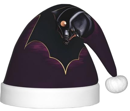 Schwarze Geister-Fledermaus-Weihnachtsmütze – klassische Weihnachtsmann- und Neujahrsparty-Kopfbedeckung – perfekt für Feiertage, Halloween